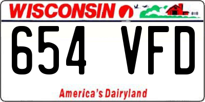 WI license plate 654VFD