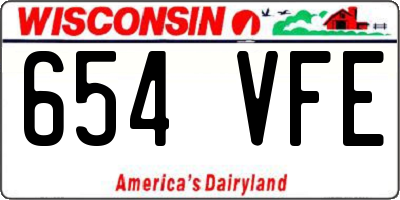 WI license plate 654VFE