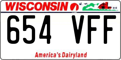 WI license plate 654VFF