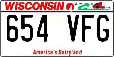 WI license plate 654VFG