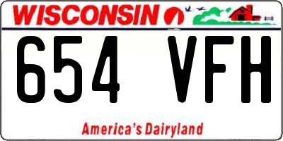 WI license plate 654VFH