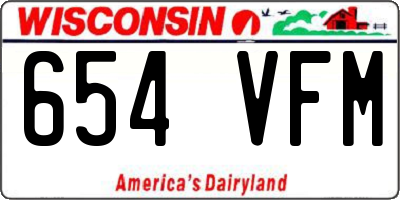 WI license plate 654VFM