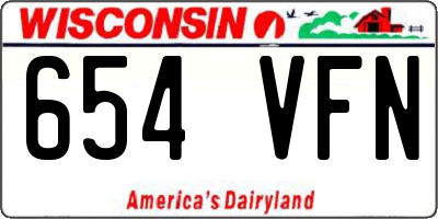 WI license plate 654VFN