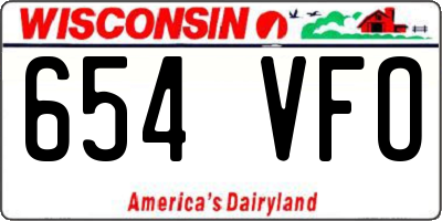 WI license plate 654VFO
