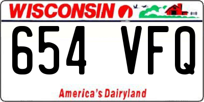WI license plate 654VFQ