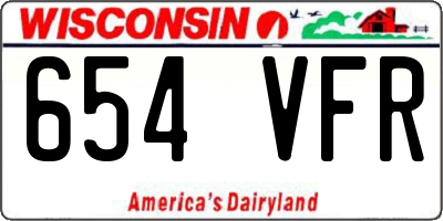WI license plate 654VFR
