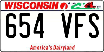 WI license plate 654VFS