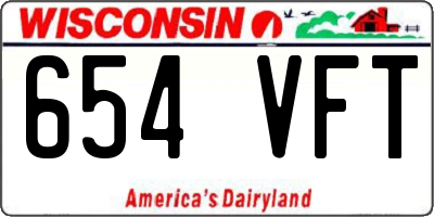 WI license plate 654VFT