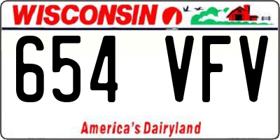 WI license plate 654VFV