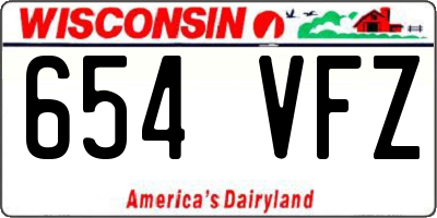 WI license plate 654VFZ
