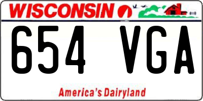 WI license plate 654VGA