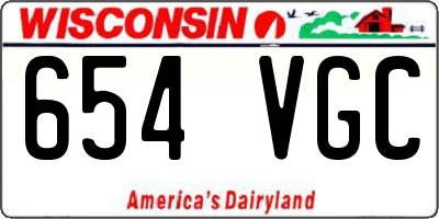 WI license plate 654VGC
