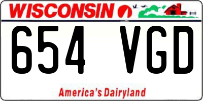 WI license plate 654VGD