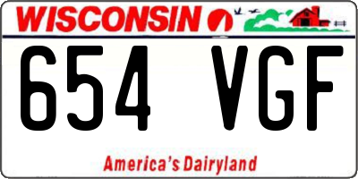 WI license plate 654VGF