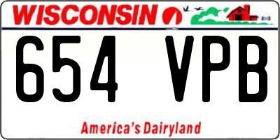 WI license plate 654VPB