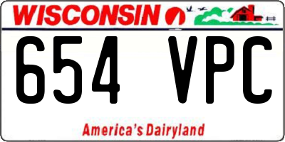WI license plate 654VPC