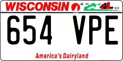 WI license plate 654VPE