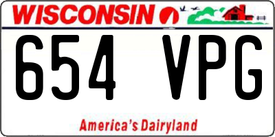 WI license plate 654VPG