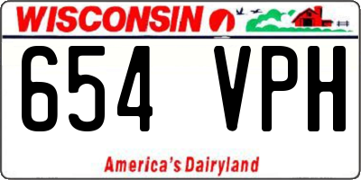 WI license plate 654VPH
