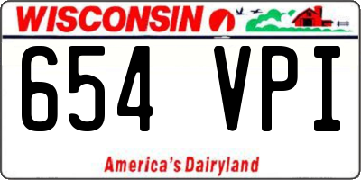 WI license plate 654VPI