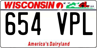 WI license plate 654VPL