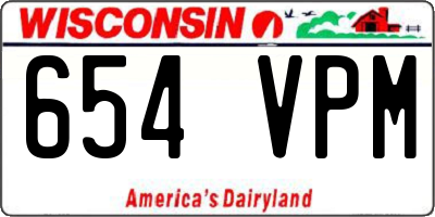 WI license plate 654VPM