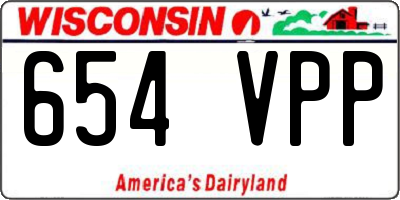 WI license plate 654VPP
