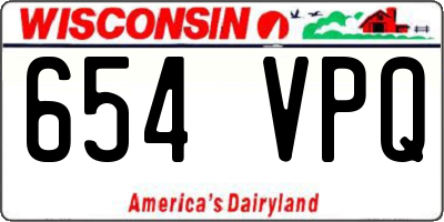 WI license plate 654VPQ