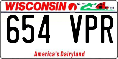 WI license plate 654VPR
