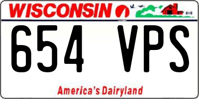 WI license plate 654VPS