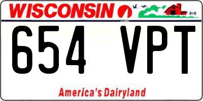 WI license plate 654VPT