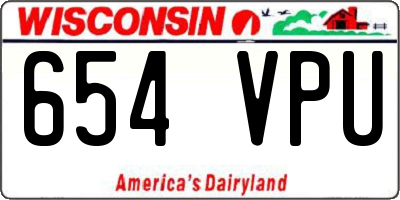 WI license plate 654VPU