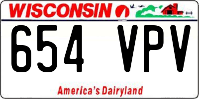 WI license plate 654VPV