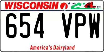 WI license plate 654VPW