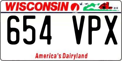 WI license plate 654VPX