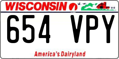 WI license plate 654VPY