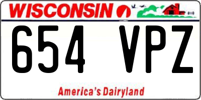 WI license plate 654VPZ