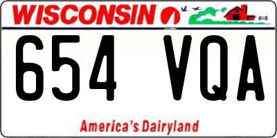 WI license plate 654VQA