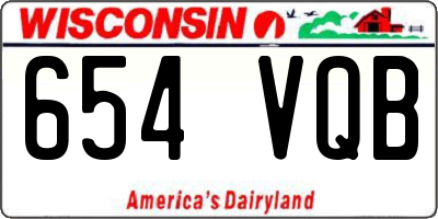 WI license plate 654VQB