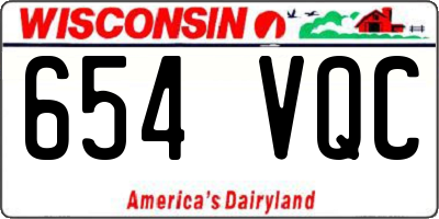 WI license plate 654VQC