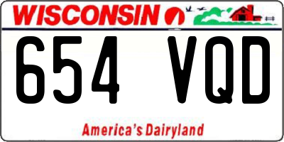 WI license plate 654VQD