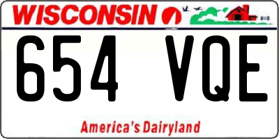 WI license plate 654VQE
