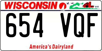 WI license plate 654VQF