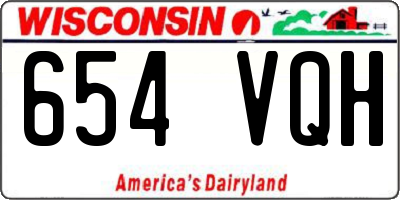 WI license plate 654VQH