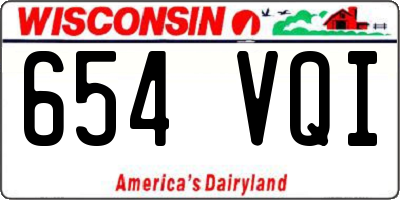 WI license plate 654VQI