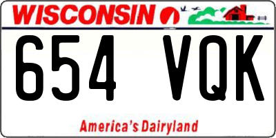 WI license plate 654VQK