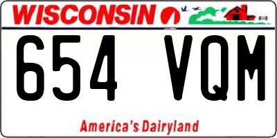 WI license plate 654VQM