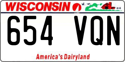 WI license plate 654VQN