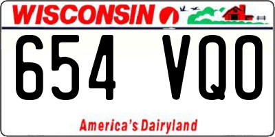 WI license plate 654VQO