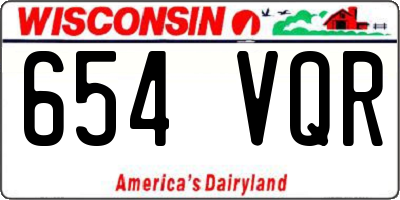 WI license plate 654VQR